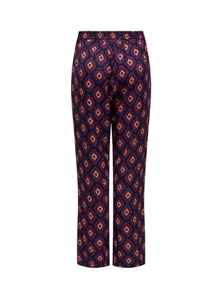 Pantalons fluide Marine/Rose Femme Only Palazzo 2