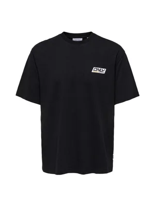 T-shirt Noir Homme Only & Sons print Logo 1