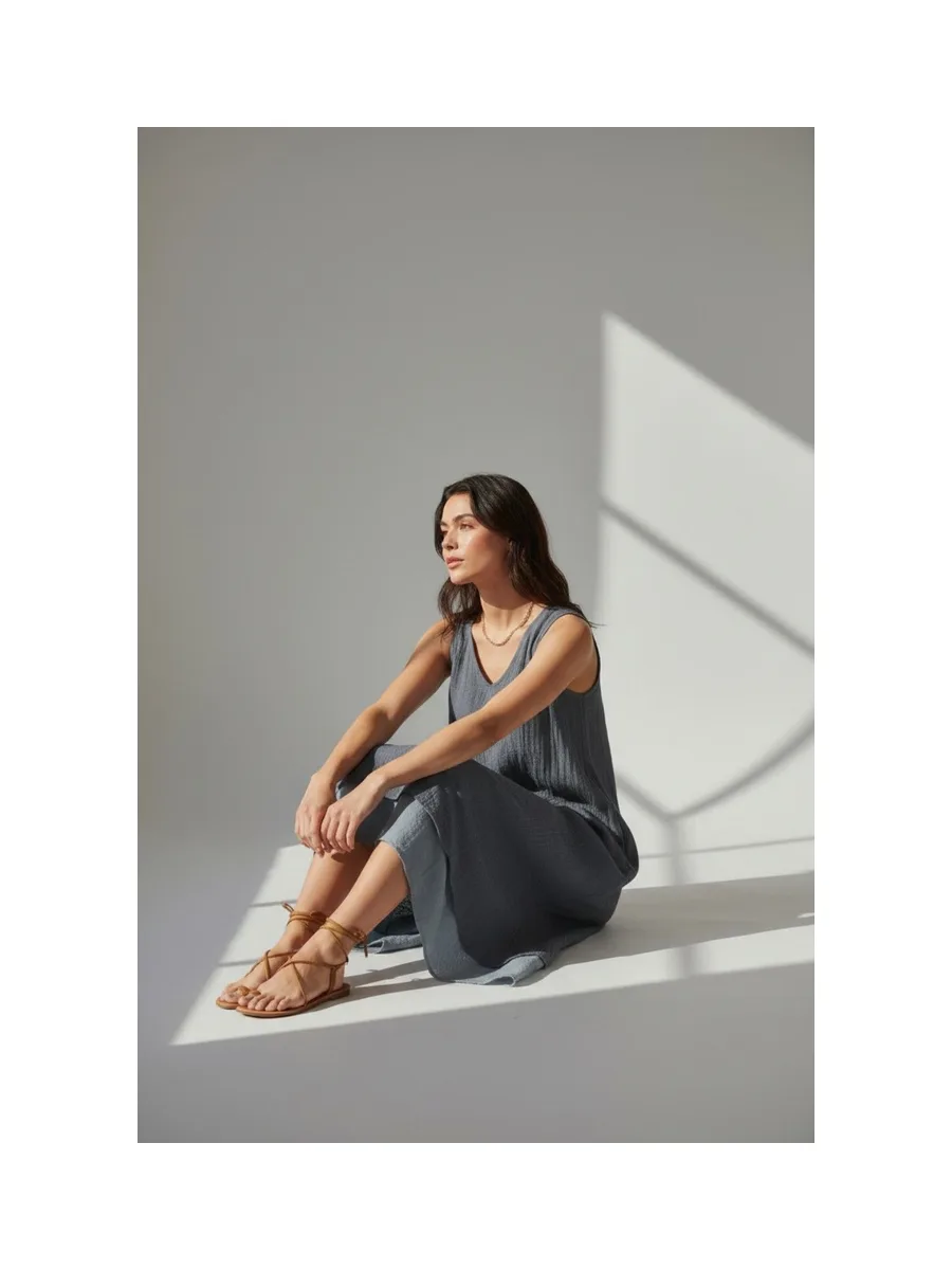 Robes doublé décontractées col v  S/M 11