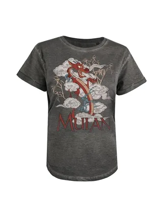 T-Shirt Gris Femme Disney Mulan Mushu Fashion 2