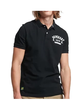 Polo Noir Homme Superdry Vintage Superstate 1