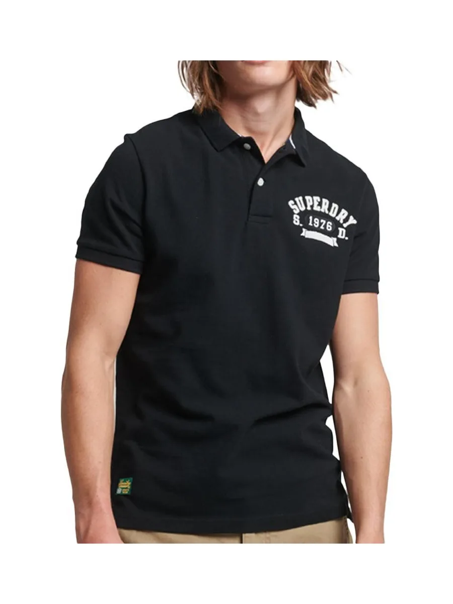 Polo Noir Homme Superdry Vintage Superstate 2