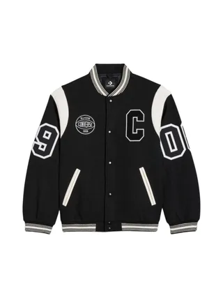 Veste Bomber Noir Homme Converse Luxe Varsity 1