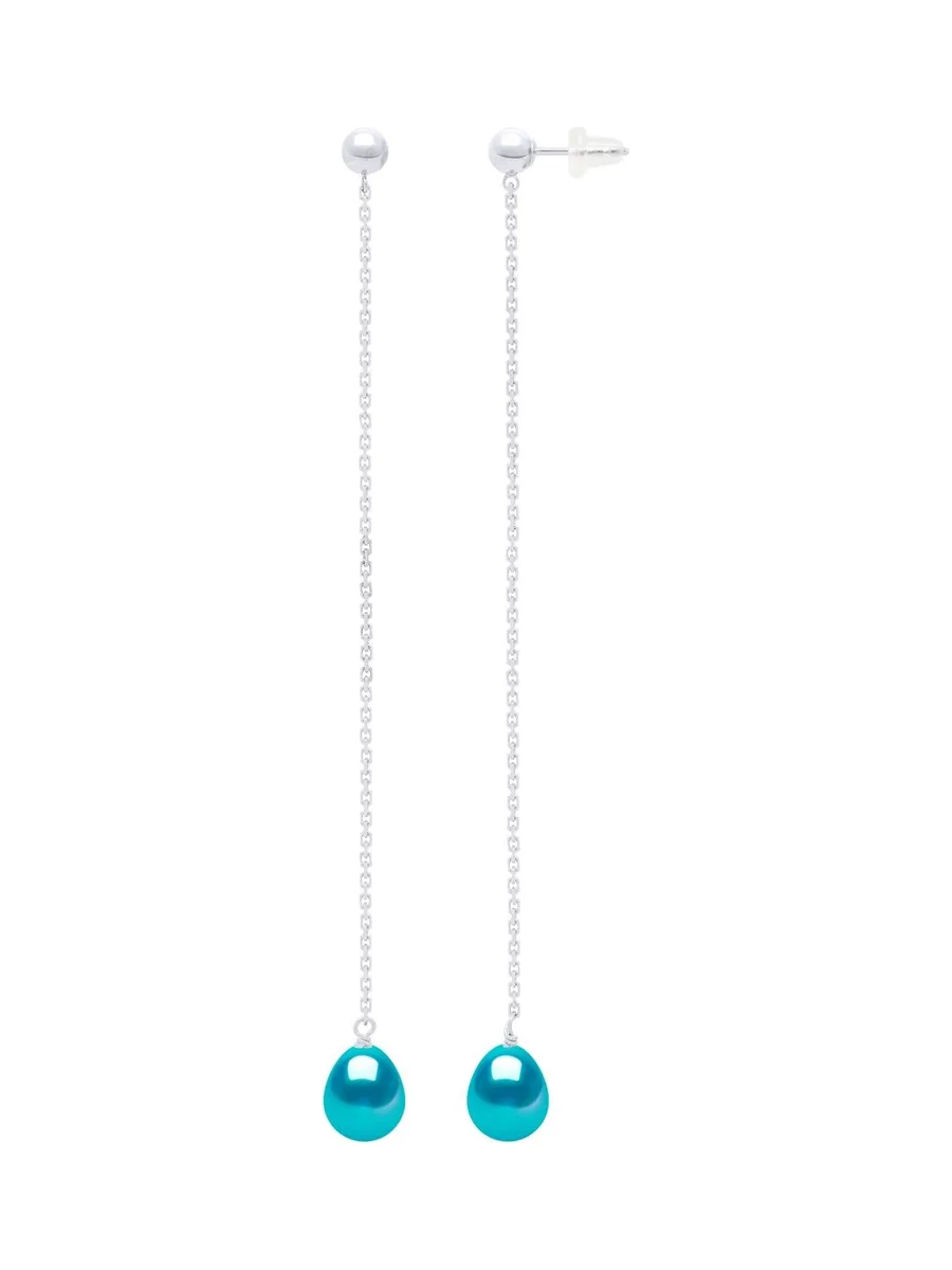 Boucles d'Oreilles Pendantes — Or Blanc 375 Millièmes 1