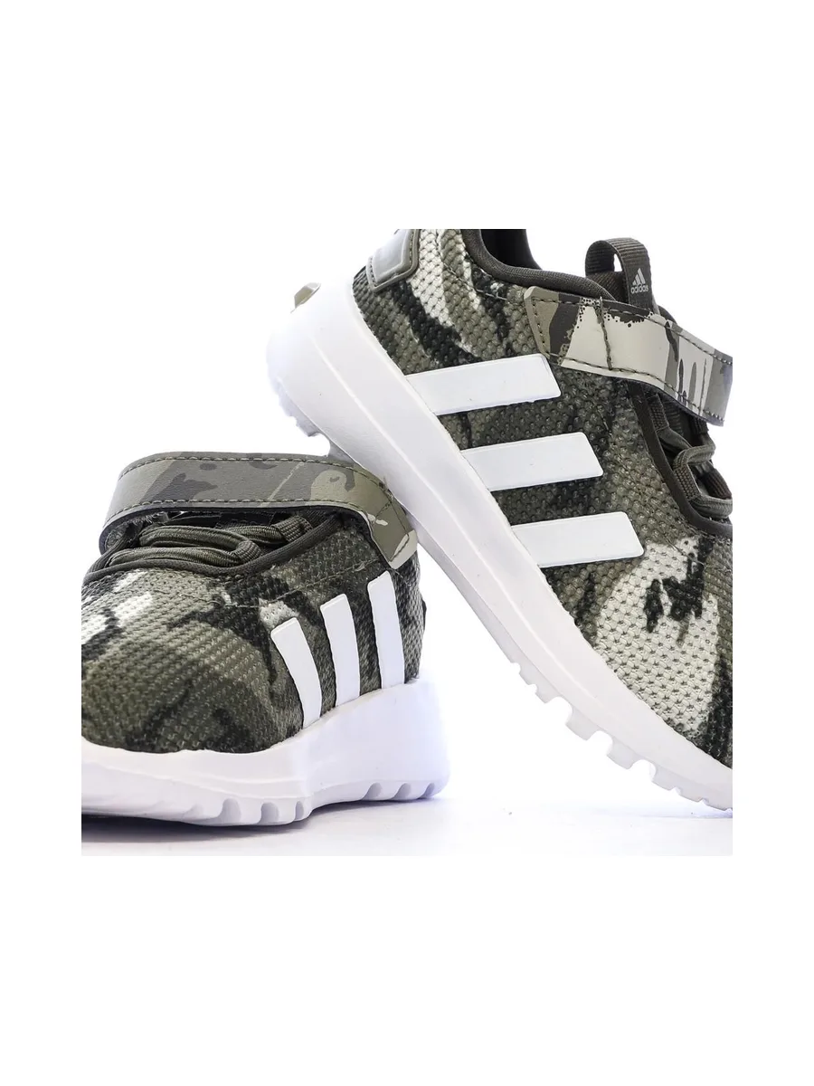 Baskets Kaki/Blanches Garçon Adidas Racer 8