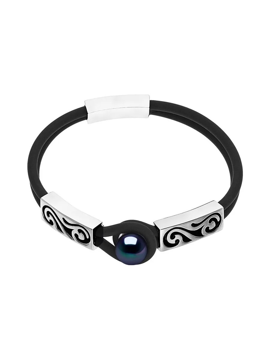 Bracelet Véritable Perle de Culture d'Eau Douce 9-10 mm — Argent 925 Millièmes — 19 cm — Homme 1