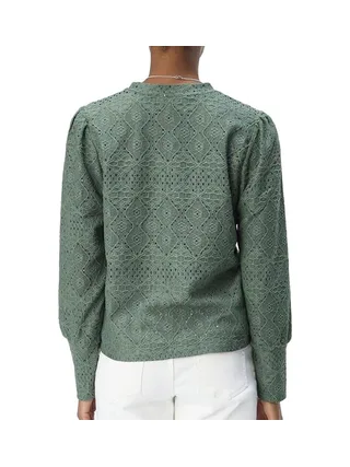 Blouse Dentelle Vert Sauge Femme Vero Moda 23041023 2