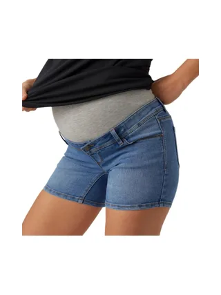 Short en Jean de Grossesse Slim Bleu Femme Mamalicious Rome 1