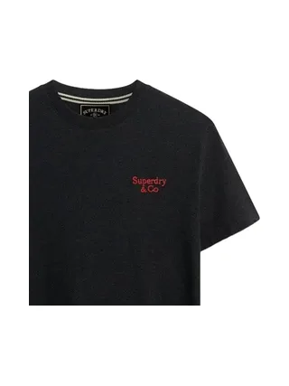 T-Shirt Noir Homme Superdry Essential Serif 2