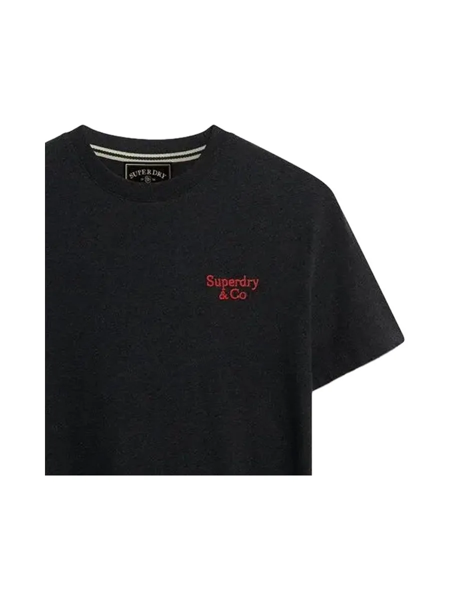 T-Shirt Noir Homme Superdry Essential Serif 3