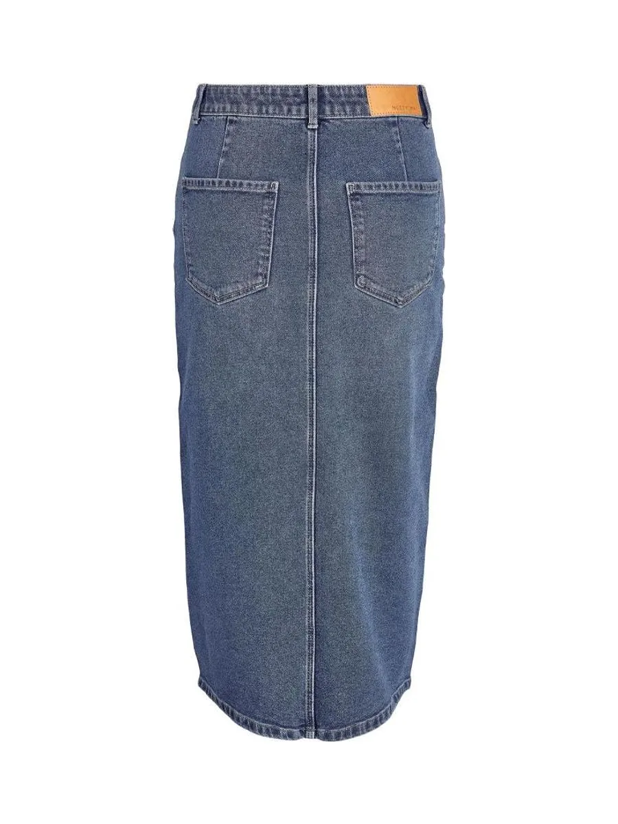 Jupe en Jean Longue Bleu Femme Noisy May Slit Midi Skirt 3