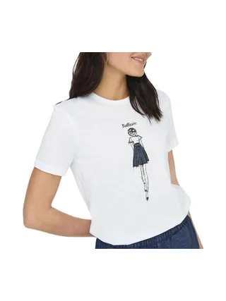 T-Shirt Blanc Femme JDY Michigan Life 1
