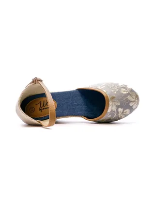 Sandales Compensées Bleu/Fleurs Femme Beppi 4