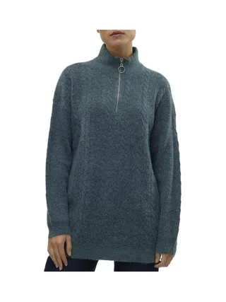 Pull 1/4 Zip Bleu Femme Vero Moda Mili 1