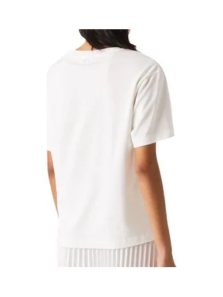 T-shirt Blanc Femme Lacoste Farine 2