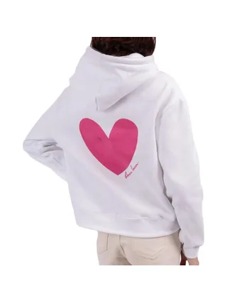Sweat à Capuche Blanc/Rose Fille PM Mère & Filles Boum Boum 2