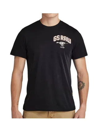 T-shirt Noir Homme G-Star Raw Skeleton Dog Chest 1