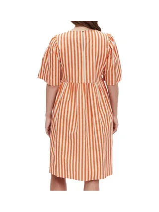 Robe Beige/Orange Femme Mamalicious Felicity 2