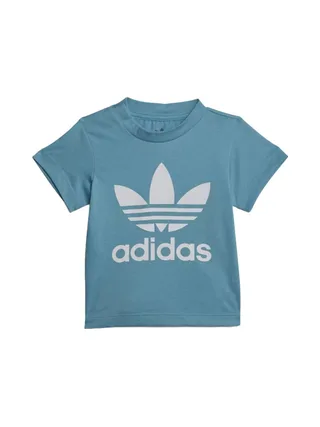 T-shirt Bleu Garçon Adidas Trefoil 1