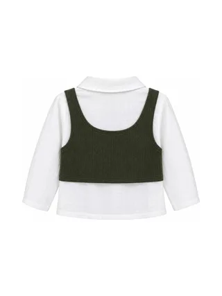 Blouse Blanc/Kaki Bébé Fille P'tit Mome Pauline 2