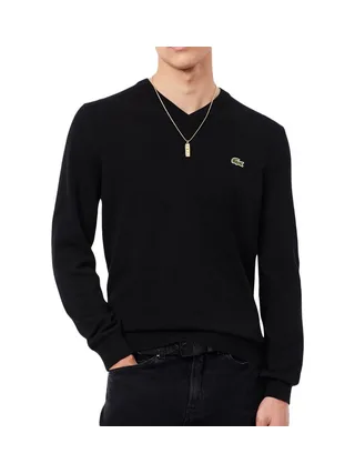 Pull Col V Noir Homme Lacoste AH1951 1