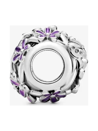 Pandora - Charm Marguerite Purple shaded émaillé en argent sterling rose 2
