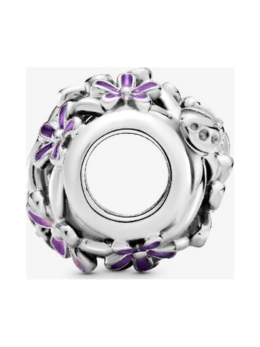 Pandora - Charm Marguerite Purple shaded émaillé en argent sterling rose 2