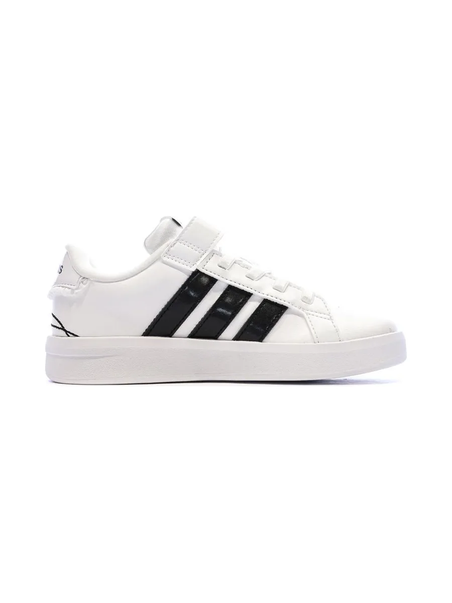 Baskets Blanc/Noir Enfant Adidas Grand Court 3
