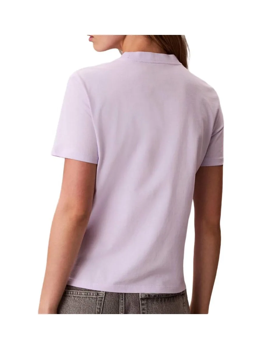 T-Shirt Violet Femme Calvin Klein Jeans Clasic Monologo 3