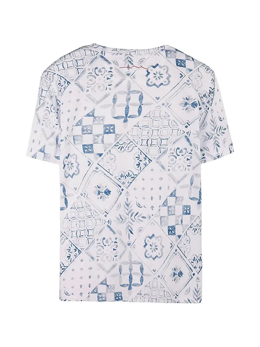 T-Shirt Bleu/Blanc Homme Teddy Smith Tareski 4