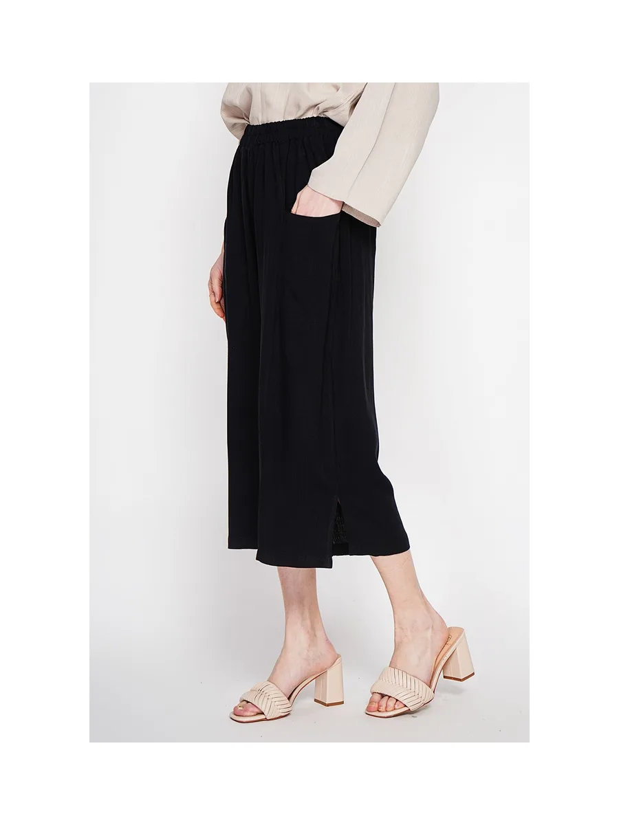 Pantacourt large taille haute avec poches devant 15