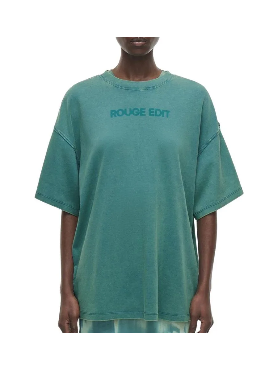 T-Shirt Vert/Bleu Femme Rouge Edit Rousophia 1