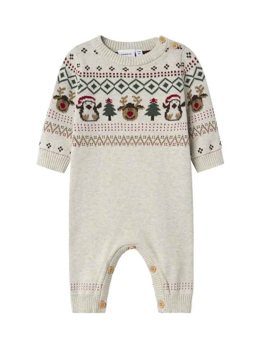 Pyjama de Noel Écru Garçon Name it Nalko 1