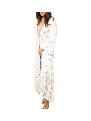 Gilet Long Kimono Blanc Femme Goa Nissa 1