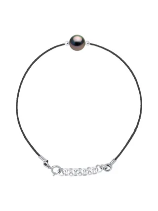 Bracelet Véritable Perle de Tahiti Ronde 8-9 mm — Argent 925 Millièmes — 18 cm 1