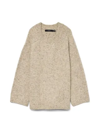 Pull en Maille Beige Femme Vero Moda Curve Cingrid 3
