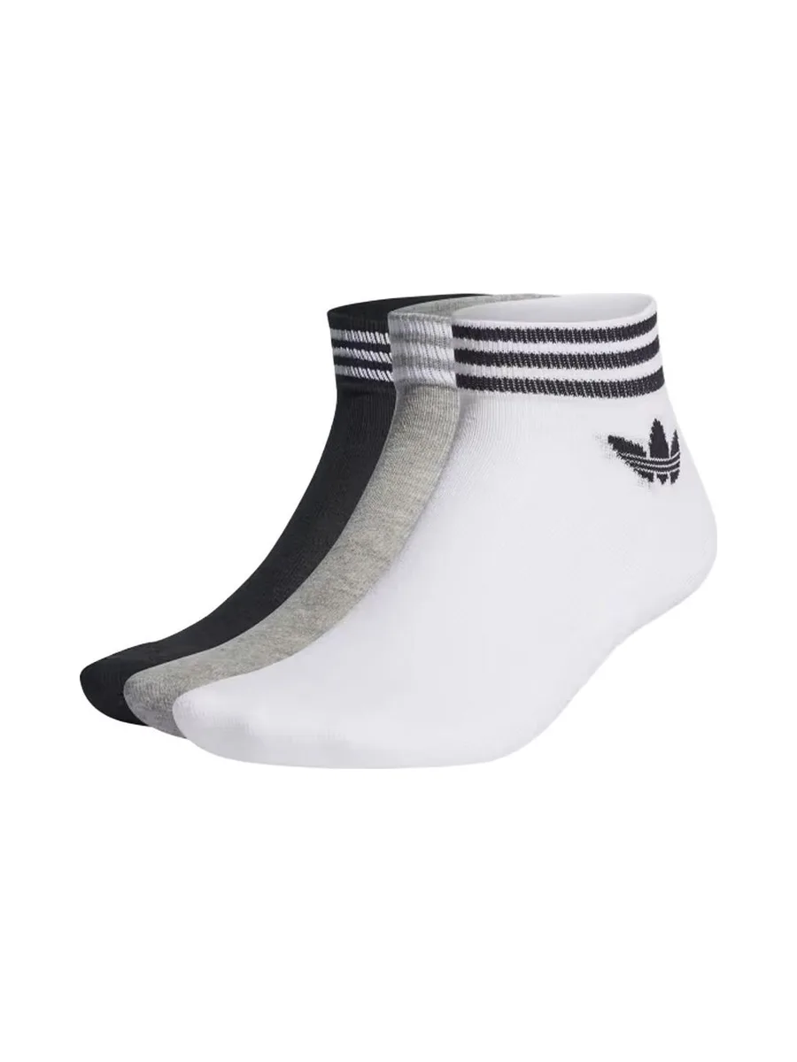 x3 Paires de chaussettes Blanches/Noires Homme Adidas Tref Ank 2