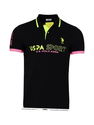 Polo Noir Homme US Polo ASSN RAMS 1