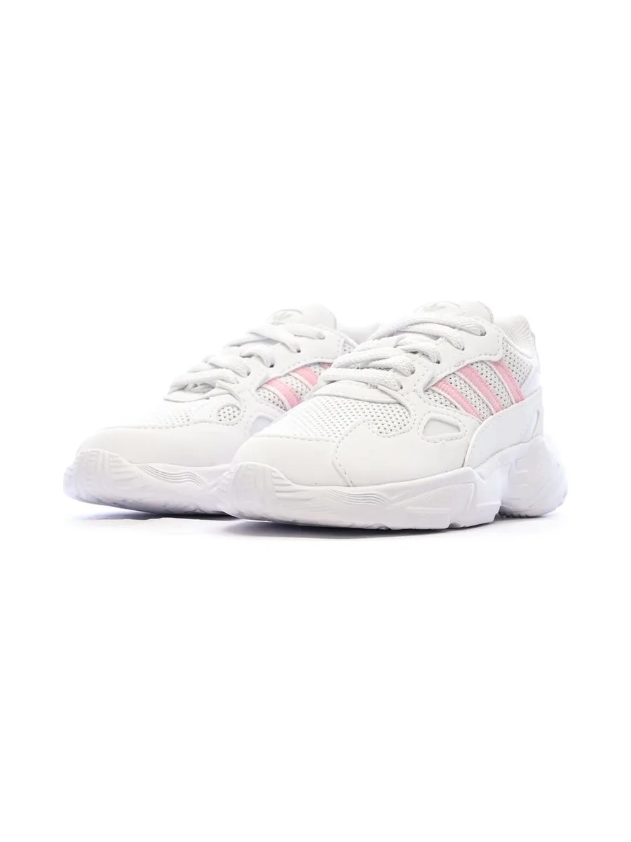 Baskets Blanches/Roses Fille Adidas Falcon El 7