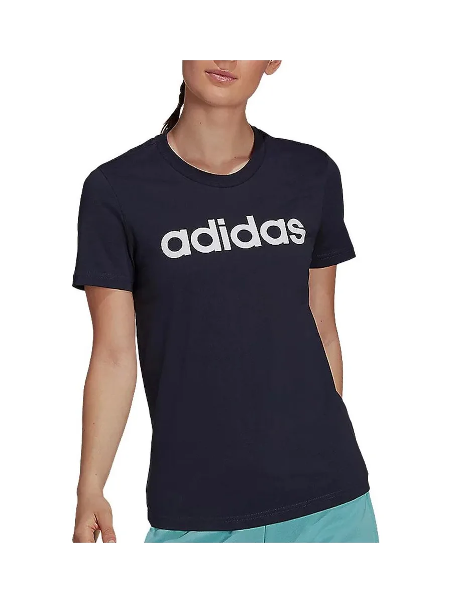 T-Shirt Marine Femme Adidas Lin 1