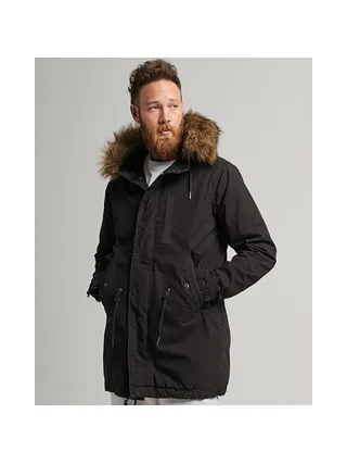 Veste parka vintage militaire SUPERDRY en fausse fourrure 1