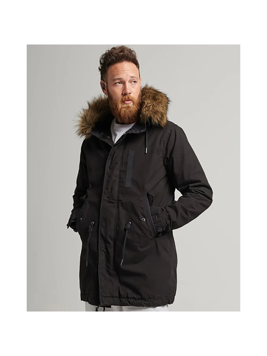 Veste parka vintage militaire SUPERDRY en fausse fourrure 5
