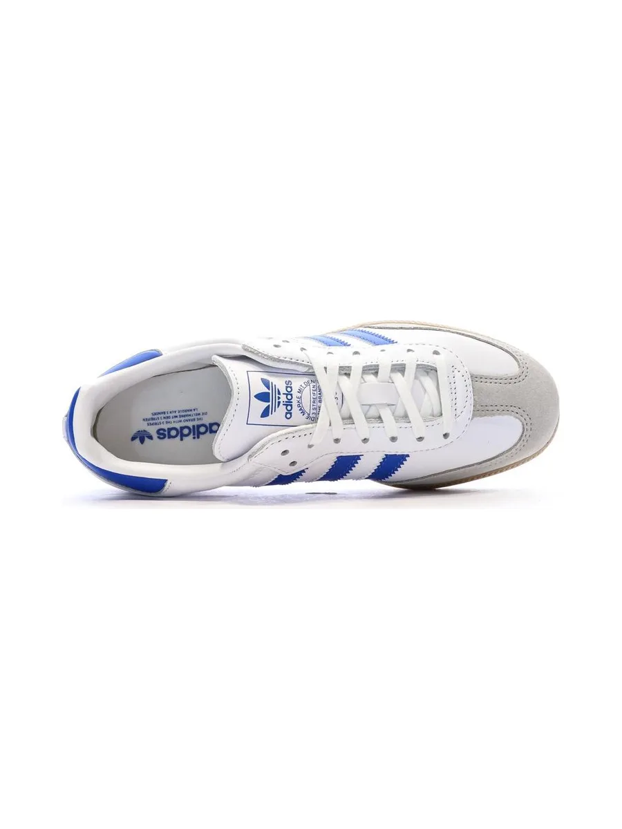 Baskets Blanches/Bleu Garçon/Fille Adidas Samba 5