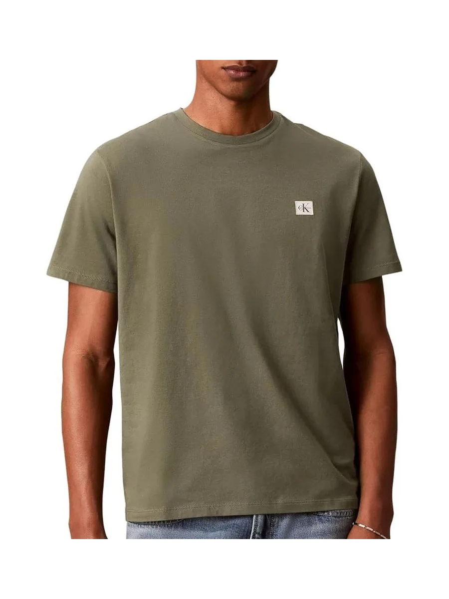 T-Shirt Kaki Homme Calvin Klein Jeans Badge L4G 2