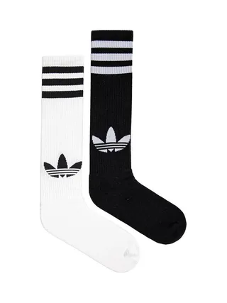 x2 Paires de Chaussettes Blanches/Noires Homme Adidas Knee Sock 2