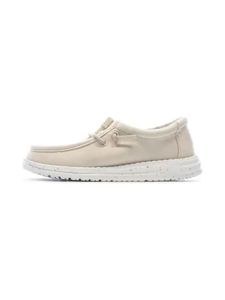 Chaussures Beige Fille Hey Dude Wally Youth Slub Canvas 1