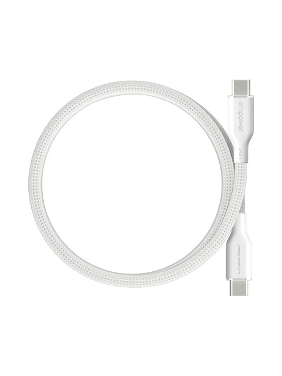PanzerGlass empower™ by ® Magnetic 240W USB-C to USB-C Cable | USB 2.0 | 1.5M | Silver White USB cable 4
