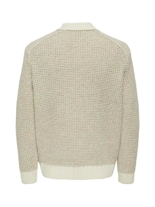 Polo Manches Longues Beige Homme Only & Sons Salf 2