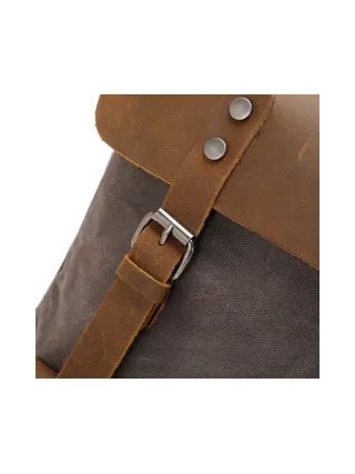 ED - Sac à dos en cuir véritable et toile enduite - Bleu 23