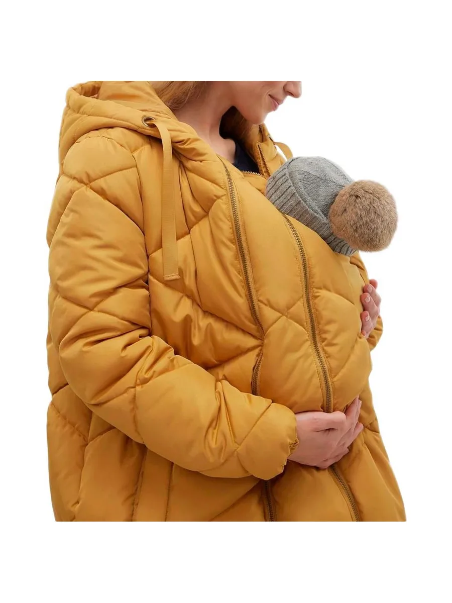 Doudoune de Grossesse et de Portage Jaune Femme Mamalicious Charlot 4
